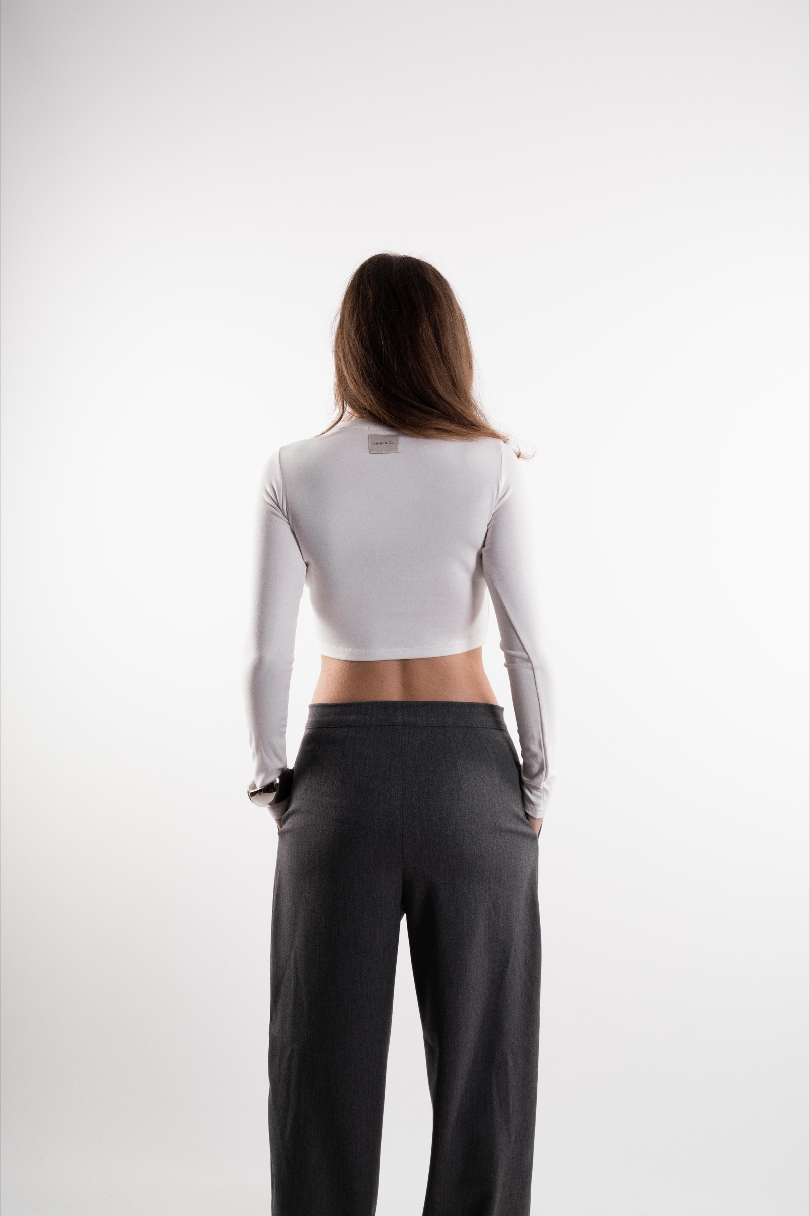 Uzun Kollu Crop Body Ekru