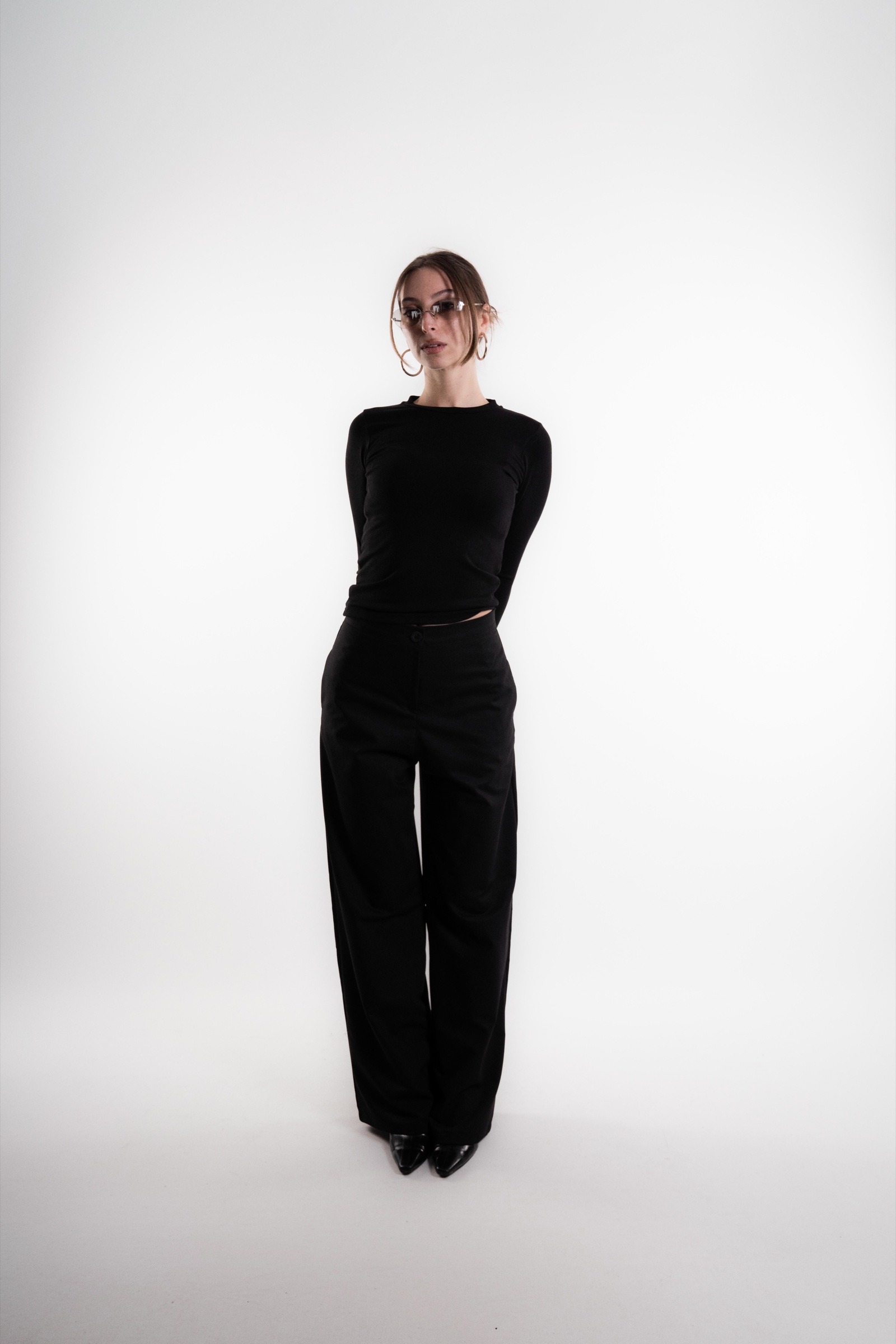 Wide Leg Kumaş Pantolon Siyah