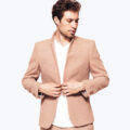 Polyester silk blazer suit for men