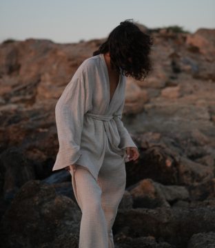 %100 Pamuk Muslin Kimono