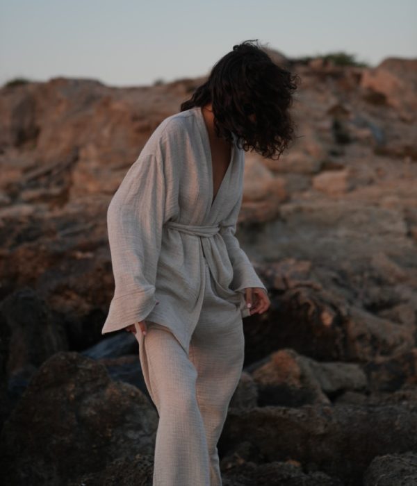 %100 Pamuk Muslin Kimono