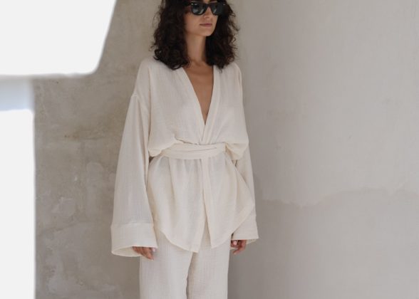 %100 Pamuk Muslin Kimono