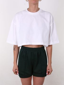 %100 Pamuk Basic Crop Tshirt